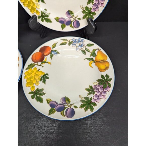 Tabletops Unlimited Stoneware Essence Fruit Pattern 7 1/2" Bread Plate Set of 4 - Picture 7 of 11